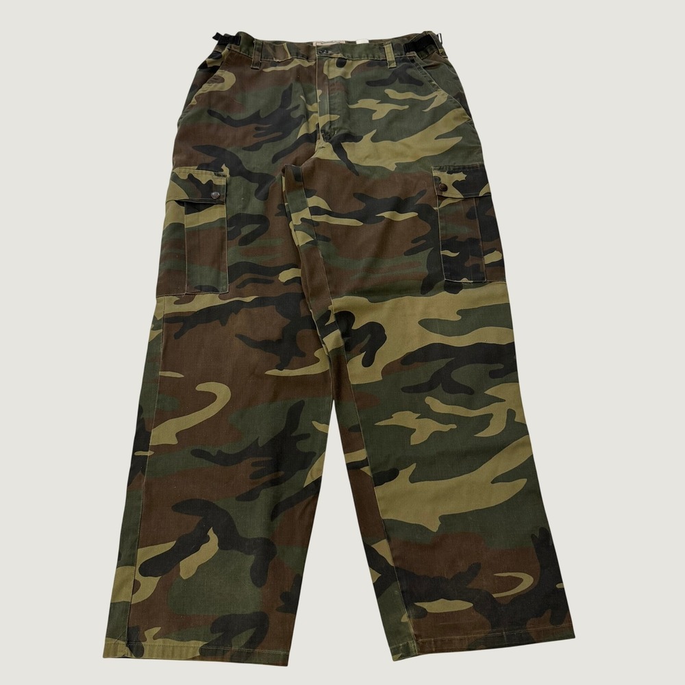 Northwest Territory Men's Large Woodland Camo Cargo Pants Adjustable Waist